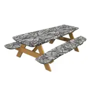TRUETIMBER® Camo Picnic Table Cover and Bench Covers (set) with Elastic Fit USA!