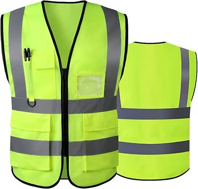 Hi Vis Vests for Women Men High Visibility Reflective Safety Security Vest with