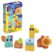 Mega BLOKS Fisher-Price Toddler Building Blocks Toy Set, Rock 'n Rattle Safar...