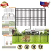 Expandable 32in Rustproof Metal Dog Fence - 15 Panels for Garden Protection