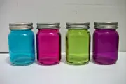 4 Piece Ashland Colored MINI MASON JARS Apothecary Jars With Lids 4 oz. NIB
