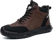 [DINGGU] Steel Toe Shoes for Men Women Comfortable Work Shoes Indestructible Construction Work Boots Lightweight Safety Shoes