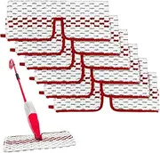 Spray Mop Pads Compatible with Promist Max Spray Mop, Reusable Spray Mop Refills for Ocedar Promist Max Microfiber Spray Mop, Double Sided Usable Mop Pads for Dry Wet Floor Cleaning (6 Pack Red)