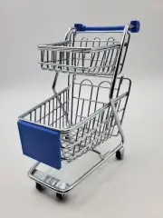 2 Tier Mini Shopping Cart Small Basket Toy