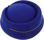 [BESPORTBLE] Airline Attendant Hat Stylish Wool Beret for School Performances and Cosplay Dark Blue