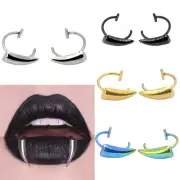 Punk Fake Lip Ring Vampire Fang Shape Non-piercing Lip Clip Cuff Body Jewelry
