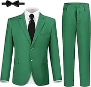 [JPF] Boys Formal Suits Slim Fit 5 Piece Kids Suit Jacket Pants Set with Dress Shirt and Tie for Wedding Prom