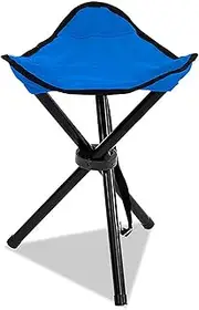 Messar Folding Tripod Stool, Portable Stable Travel Chair Tri-Leg Stool for Outdoor Travel Camping Fishing Hiking Mountaineering Gardening - Mini Size (Blue)