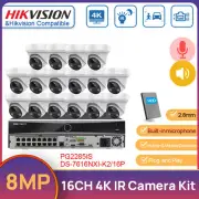 Hikvision 16CH CCTV Kit 4K 8MP IR POE Home CCTV Security Camera System w/Audio