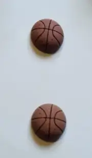 2 Basketball Buttons Sewing Scrapbook Craft 23132