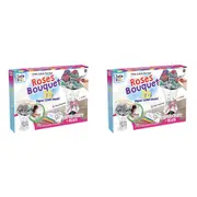 2x Craft For Kids Colour & Build 3D Rose Bouquet Papercraft Model Children 6y+