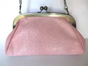 Patricia Nash Mia Blush Leather Frame Satchel Purse Kiss-Lock NWT