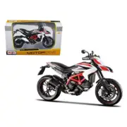 2013 Ducati Hypermotard SP White Black Red Stripes 1:12 Diecast Motorcycle Maist