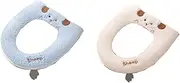 Universal Zipper Toilet Mat Cartoon Lamb Wool Toilet Seat Toilet Mat Bathroom Accessories White & Light Blue