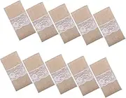 CATIEBYE 10pcs Burlap Silverware Holders with Lace Design Vintage Tableware Bags for Parties Weddings and Everyday Use Creative Cutlery Organisers for Rustic Decor