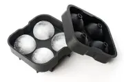 Durable Easy Ice Ball Maker Silicon Mold Tray Large 4 x 4.5 cm, Black