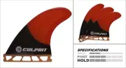 Carbon Fiber Honeycomb Hybrid Futures Style Surfboard Fin - Orange Black - C4