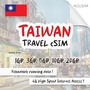 NeuSIM Taiwan eSIM 1-20GB Data | Same Day DELIVERY! (3GB for 30 Days)