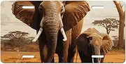 Car License Plate Frame Car Licence Plate Covers Personalized Tag Elephant Family Aluminum Novelty License Plate License Plate Holder Automotive Exterior Accessories