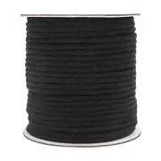 Black Macrame Cord, 165 Feet 5mm Wide Braided Cotton Rope for Macrame Plant