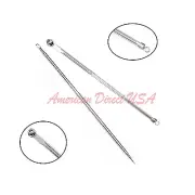 2x Silver Blackhead Comedone Acne Pimple Blemish Extractor Remover Needles Tool