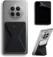 MOFT Phone Stand, Adhesive Card Holder Fits 2-3 Cards, Slim & Portable Phone Wallet, 2 Viewing Angles, RFID Blocking, Compatible with iPhone, Galaxy and Most Smartphones-Jet Black