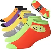 [Tipi Toe] Womens 6 Pack Colorful Patterned Smiley Spectrum Ankle/Low Cut Socks, PS290, Smiley Spectrum, 10-13