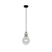 CONTOUR Pendant Lamp Light Interior ES Black Wire Pear with Antique Brass Highlight OD170mm