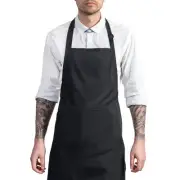1 Pack of Black Adjustable Bib Apron, Waterproof, with 2 Pockets, Neck Strap ...