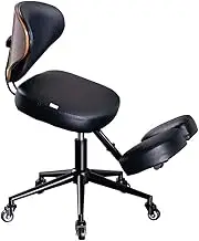 SITSEATSEE Ergonomic Kneeling Chair with Back Support - Adjustable Knee Chair Posture Chair - Office Chair for Back Pain Relief - Height & Angle Adjustable,Black