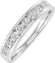[FINEROCK] 1/2 Carat Channel Set Diamond Wedding Band Ring in 14K Gold or Platinum