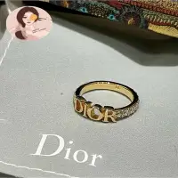 在飛比找Yahoo!奇摩拍賣優惠-【小甜甜二手】 Dior迪奧 戒指Dior 字母logo水鑽