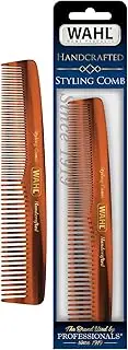 Wahl Beard, Mustache, & Hair Styling Comb for Men's Grooming - Handcrafted & Hand Cut with Cellulose Acetate - Smooth, Rounded Tapered Teeth - Model 3328