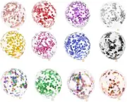 100Pcs Confetti Balloons 12 Inch Colorful Party Balloons Gold Sequin Balloon Set