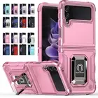 For Samsung Galaxy Z Flip3 /Flip4/ Flip5/Flip6 Shockproof Ring Stand Rugged Case