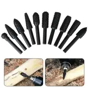 10 Pcs Rotary Burr Rasp Set Woodworking Twist Drill Bits with 1/4 Inch Shank