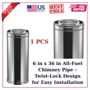 6 in x 36 in All-Fuel Chimney Pipe – Twist-Lock Design for Easy Installation