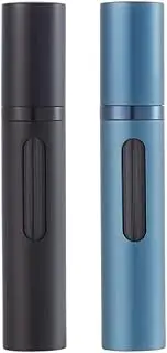 2Pcs Perfume Atomizer Refillable,Empty Portable Cologne Dispenser,Mini Aftershave Sprayer for Men and Women 5ML（Black&Blue）