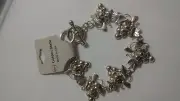 Signed Best Silvertone Grape Bracelet New