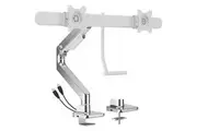 Brateck NoteWorthy Gas Spring Dual Monitor Arm with USB-A/USB-C Ports Fit Most 17in-32in Monitor (MABT-LDT81-C022UC-W)