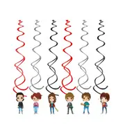 6PC Stranger Things Party Supplies Spiral Swirl Hanging Birthday Decorations