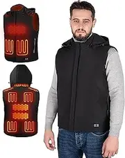 [ZEUSFIRE] Heated Vest for Men and Women, Sleeveless USB Electric Heated Jacket with 3 Temperature Levels and 17 Heating Zones, Washable Heat Jacket (Without Battery)