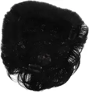 VICASKY Natural Color Men Wig Fluffy Human Hair Extensions for Hair Loss Short Black Hairpiece for Daily Use Comfortable and Breathable Design