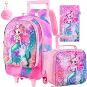 Kids Rolling Backpack With Lunch Bag