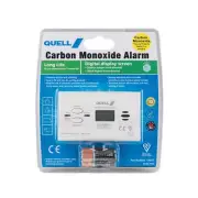 Quell Digital Display Carbon Monoxide Gas Detector Alarm Test Reset Button