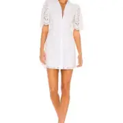 ALLSAINTS Cecee Eyelet Fabric Dress in Chalk White Bridal Shower Sz 10 NWT