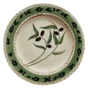 ONEIDA Oliveto stoneware salad dessert plate hand painted 8” (set of 6)