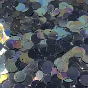 10mm Top Hole Sequins Black Metallic Rainbow Iris Shiny Made in USA