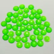 200 Neon Green Flatback Acrylic Round Rhinestone Gems 8mm No Hole