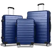 [ALFORDSON] 3PCs Hardside Luggage Set 20" 24" and 28" Dark Blue Color Hero Series, Hardshell Suitcases Setting with TSA Lock & Wheel Spinners, Carry-on & Checked Baggages Tri-Pack